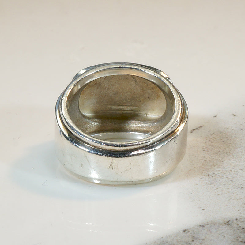 Edgy Sterling Silver Signet Ring