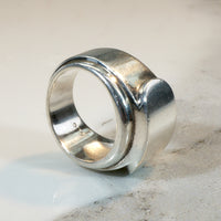 Edgy Sterling Silver Signet Ring