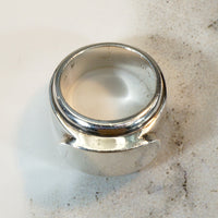 Edgy Sterling Silver Signet Ring