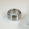 Heavy Grooved Sterling Band Marked "Paris"