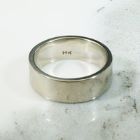 Classic 14k White Gold Flat Wedding Band