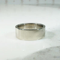 Vintage 14k White Gold Flat Wedding Band