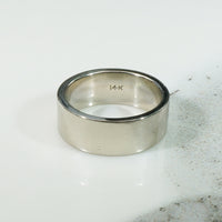 Vintage 14k White Gold Flat Wedding Band