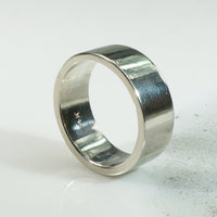 Vintage 14k White Gold Flat Wedding Band