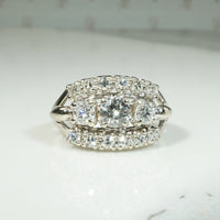 Glamorous 1960s Three-Row Diamond Ring