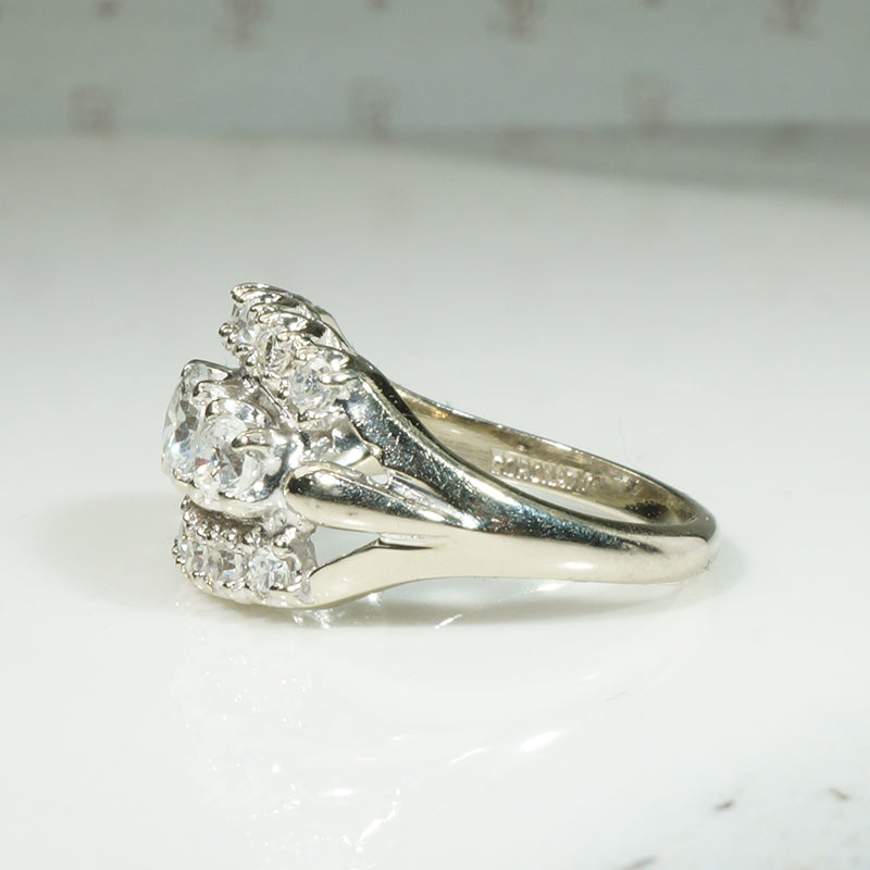 Glamorous 1960s Three-Row Diamond RingGlamorous 1960s Three-Row Diamond Ring