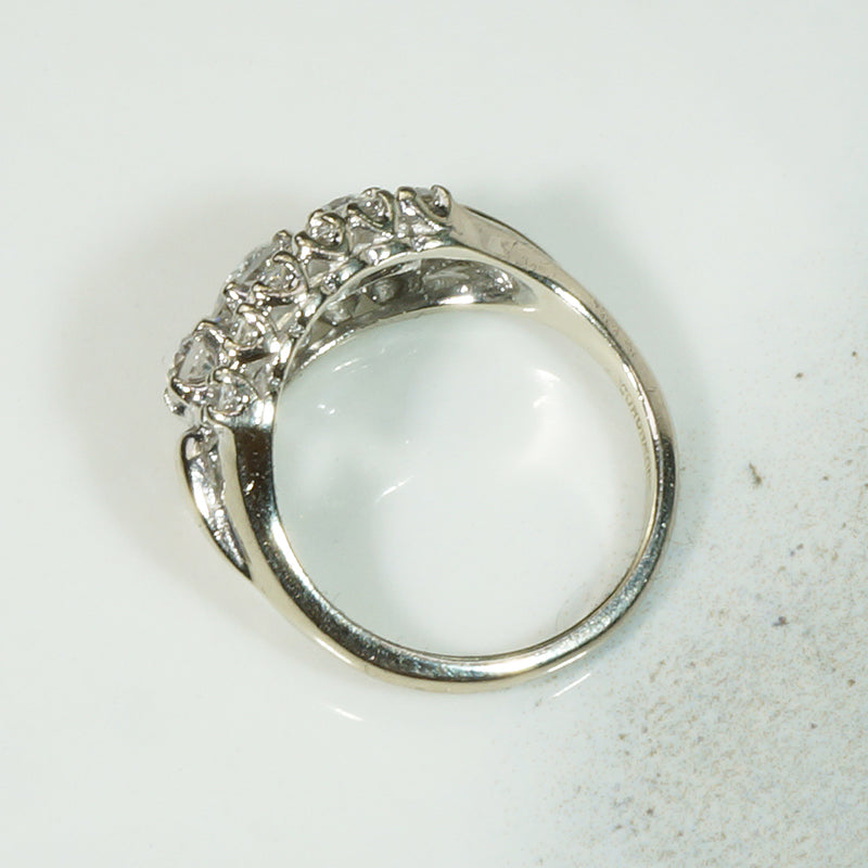 Glamorous 1960s Three-Row Diamond Ring