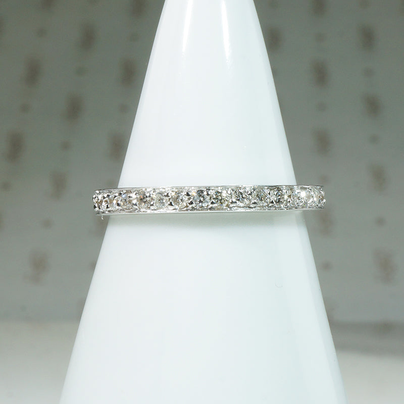 Slim & Balanced Diamond Eternity Band in 18k White Gold