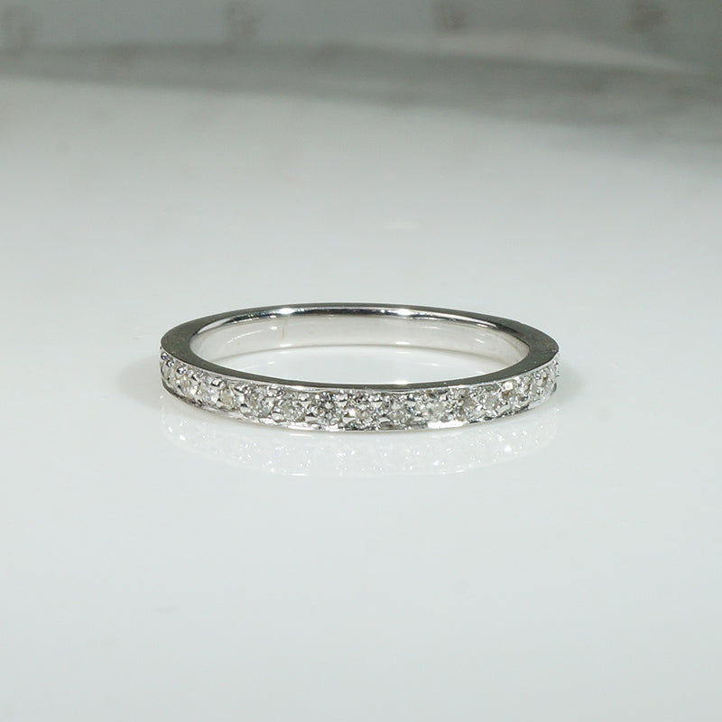 Slim & Balanced Diamond Eternity Band in 18k White Gold