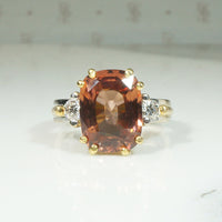 Striking Topaz & Diamond Two-Tone Cocktail Ring