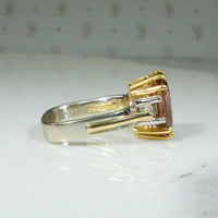 Striking Topaz & Diamond Two-Tone Cocktail Ring