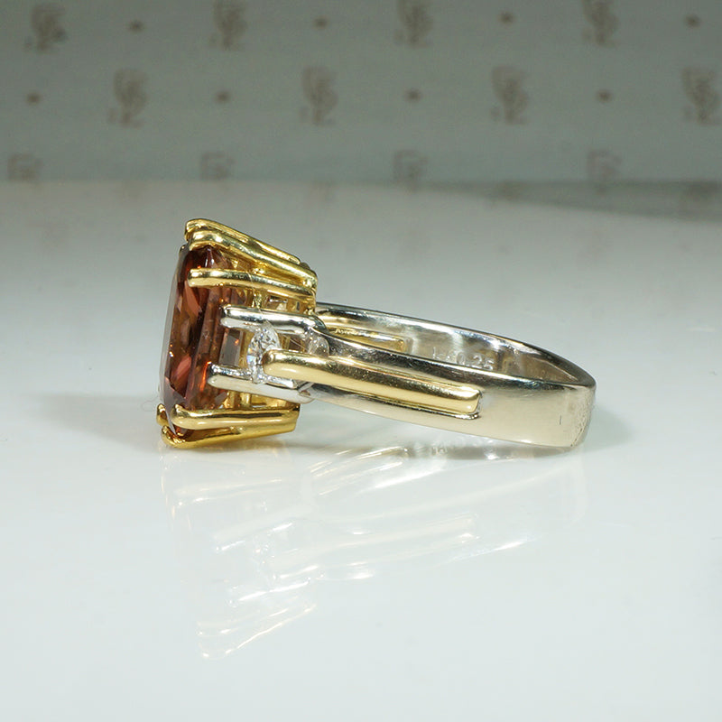 Striking Topaz & Diamond Two-Tone Cocktail Ring