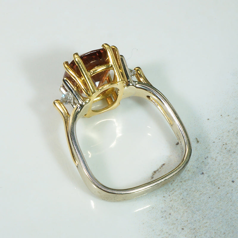 Striking Topaz & Diamond Two-Tone Cocktail Ring