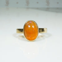 Smoldering Fire Opal Solitaire Ring
