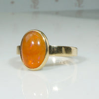 Smoldering Fire Opal Solitaire Ring