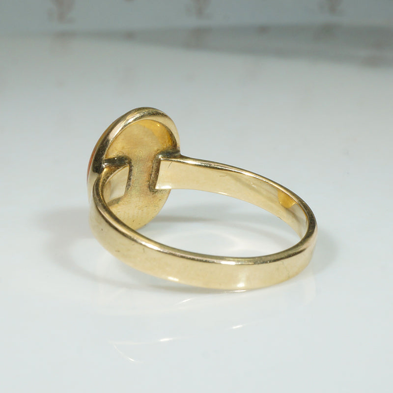 Smoldering Fire Opal Solitaire Ring