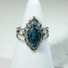 Striking Zuni Turquoise & Sterling Ring Signed W. Quam