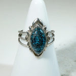 Striking Zuni Turquoise & Sterling Ring Signed W. Quam
