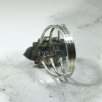 Striking Zuni Turquoise & Sterling Ring Signed W. Quam