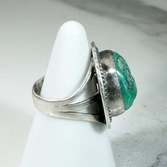Bold Green Turquoise & Sterling Navajo Ring