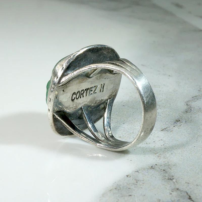 Bold Green Turquoise & Sterling Navajo Ring