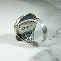 Bold Green Turquoise & Sterling Navajo Ring
