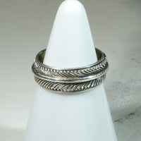 Sculpted Sterling Feather Band by H. Mace