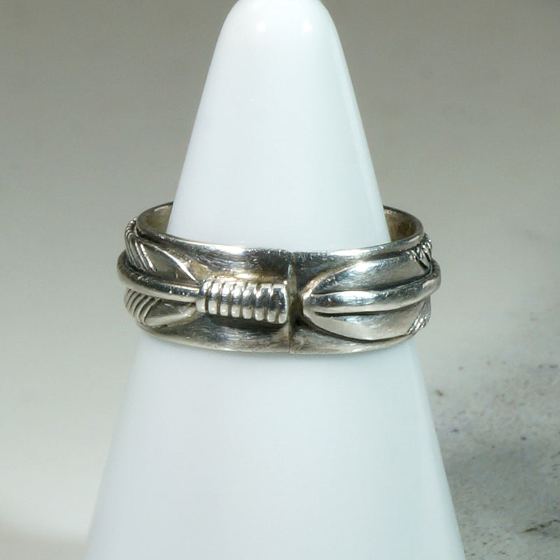 Sculpted Sterling Feather Band by H. Mace