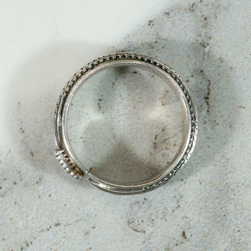 Sculpted Sterling Feather Band by H. Mace