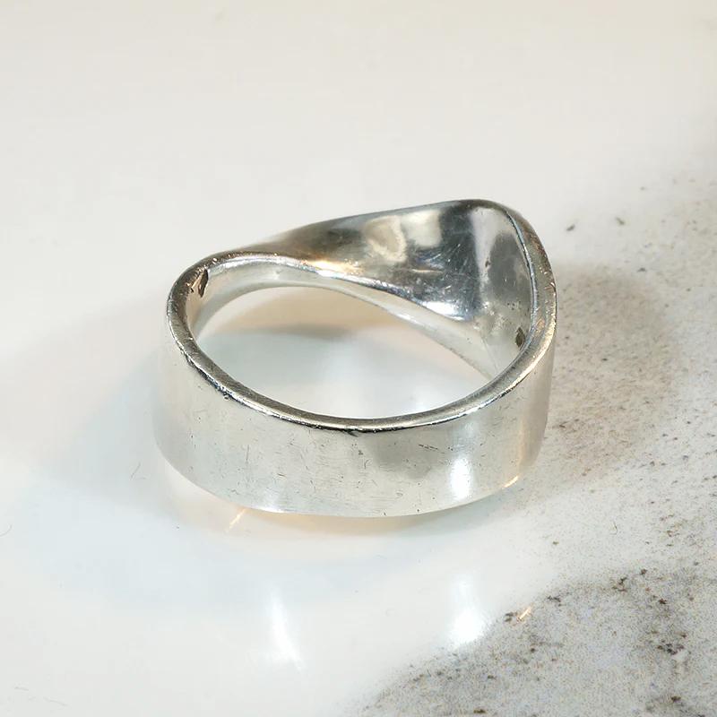Sculptural Sterling Silver Modernist Ring by H. Steig
