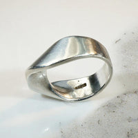 Sculptural Sterling Silver Modernist Ring by H. Steig