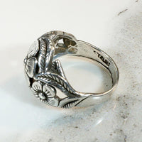 Delightful Flower Sterling Silver Dome Ring