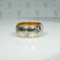 Jaunty Stars in Two-Tone ArtCarved Band