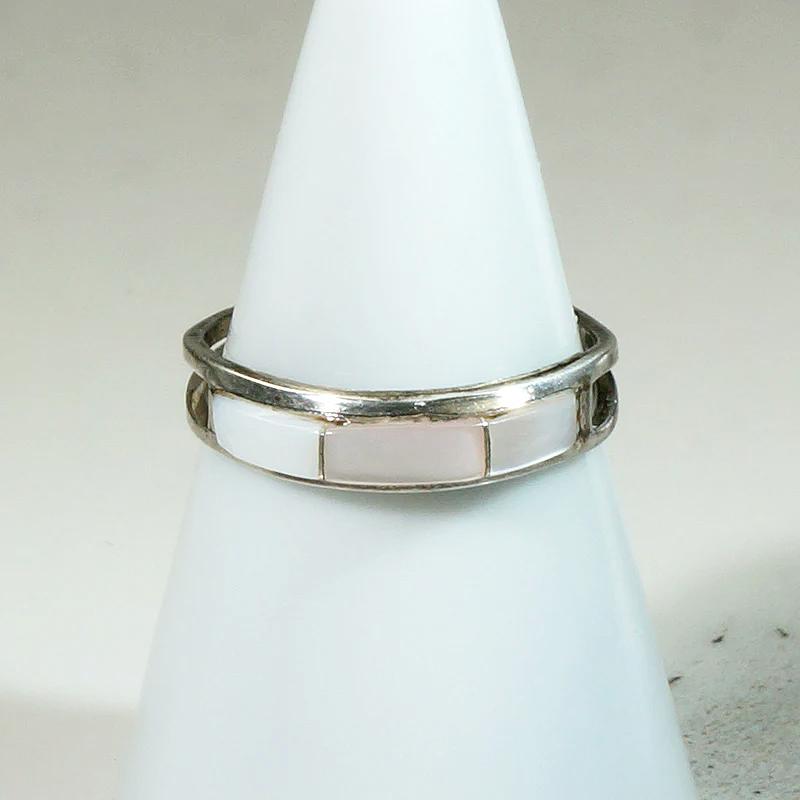 Beachy Mother of Pearl Inlay in Sterling Ring