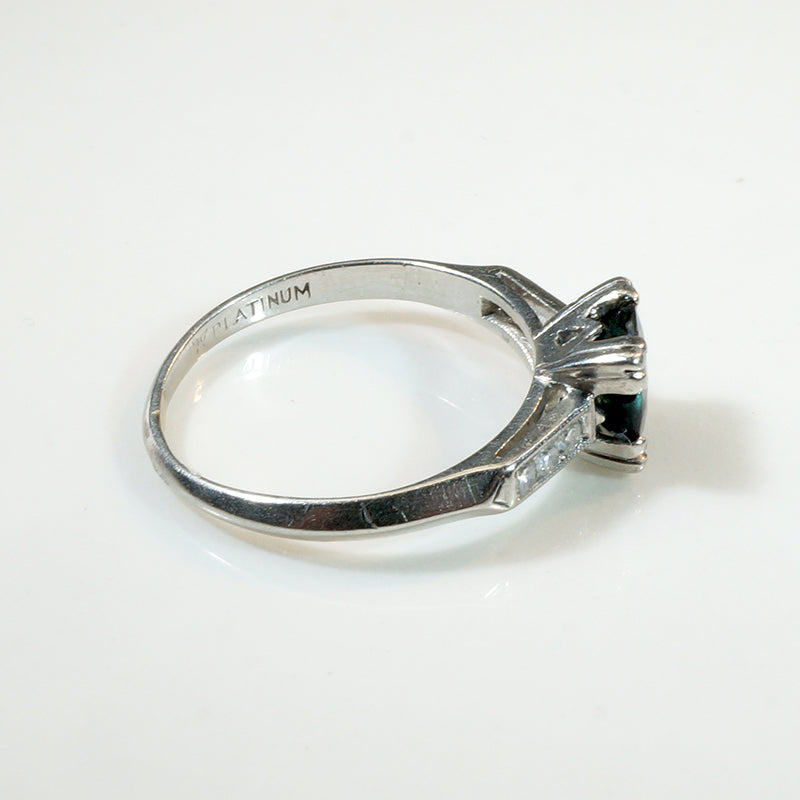 Sapphire Engagement Ring with Crisp Platinum Details