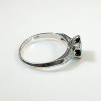 Sapphire Engagement Ring with Crisp Platinum Details