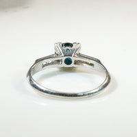 Sapphire Engagement Ring with Crisp Platinum Details