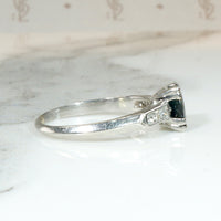 Sapphire Engagement Ring with Crisp Platinum Details