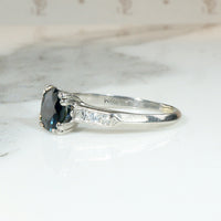 Sapphire Engagement Ring with Crisp Platinum Details