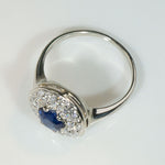 Smart Sapphire & Old Mine Cut Diamond Target Ring