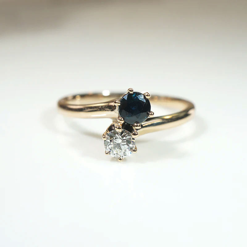 Petite Sapphire & Diamond Toi Et Moi Ring