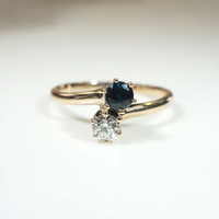 Petite Sapphire & Diamond Toi Et Moi Ring