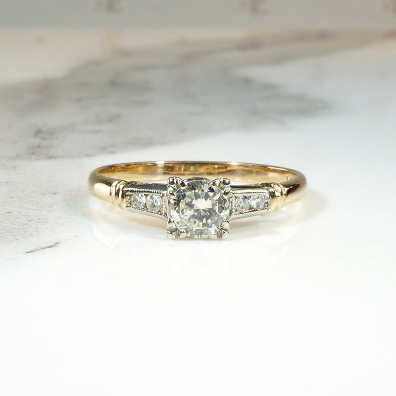 Classic Two-Tone Gold & Diamond Engagement Ring