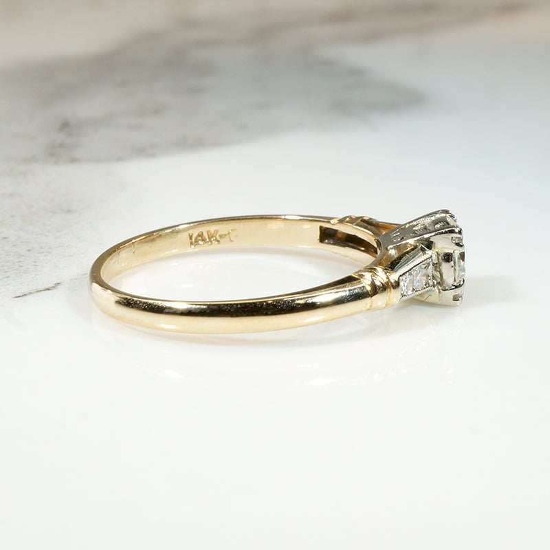 Classic Two-Tone Gold & Diamond Engagement Ring