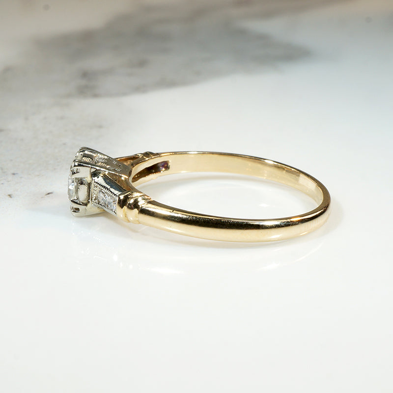 Classic Two-Tone Gold & Diamond Engagement Ring