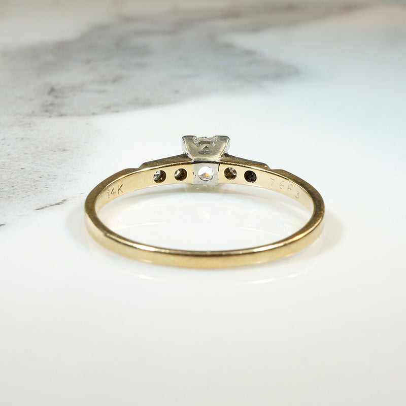 Elegant Two-Tone Diamond Engagement Ring