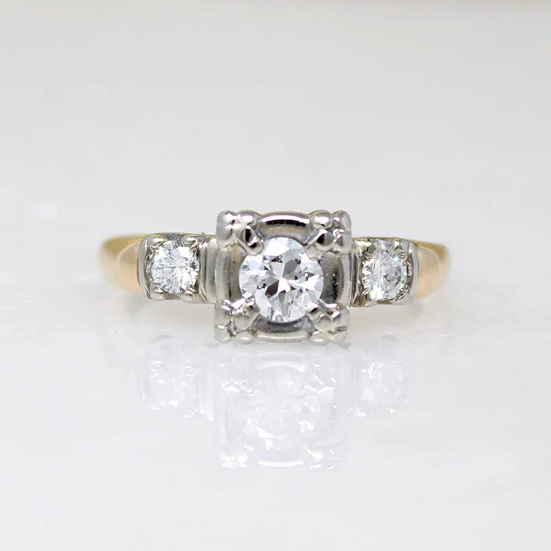 Darling Two-Tone Gold & Diamond Engagement Ring