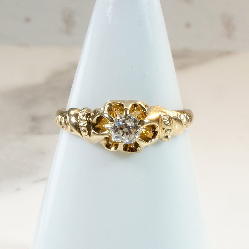 Belcher Diamond Solitaire with a Floral Twist 