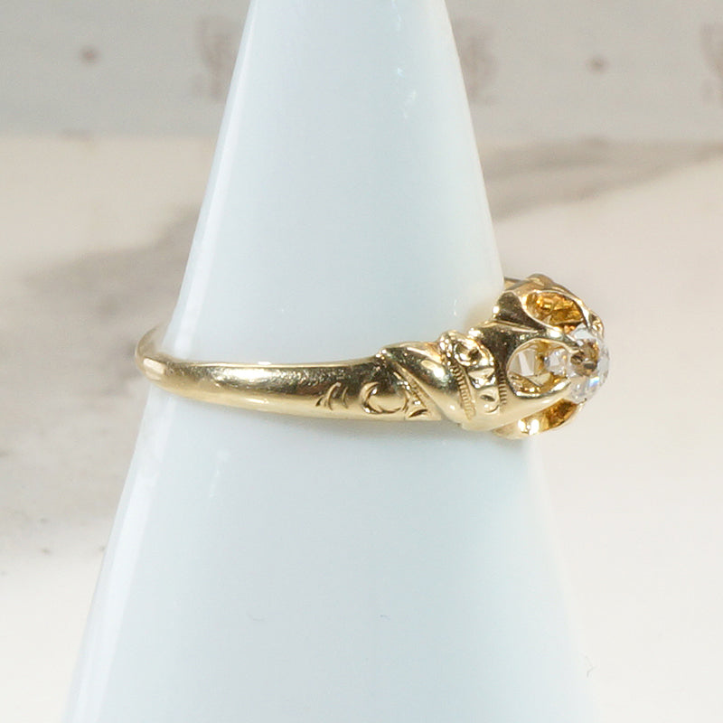 Belcher Diamond Solitaire with a Floral Twist 