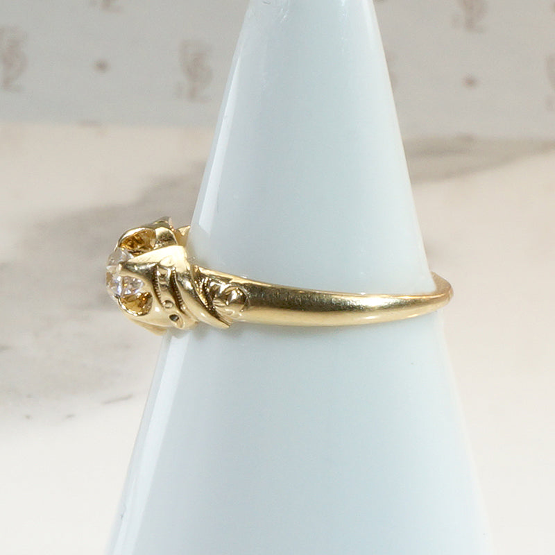 Belcher Diamond Solitaire with a Floral Twist 
